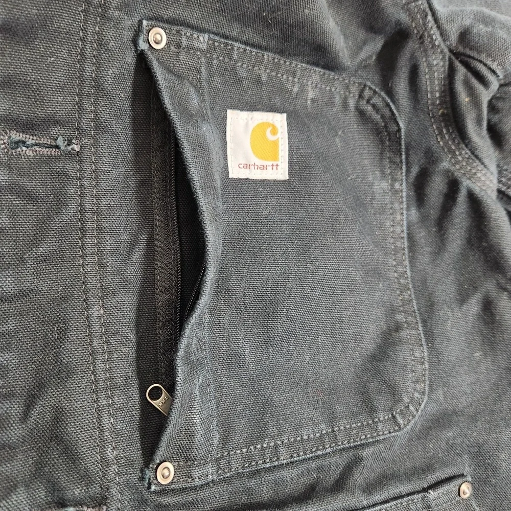 Carhartt Full Swing Jacket Mens Size Small Black Duck Canvas Sherpa‎ Collar Work